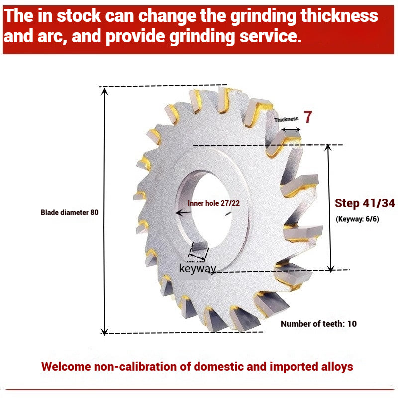 1056-Alloy three-face milling cutter can be customized tungsten steel 63 80 100 125 YW2 steel parts milling slot welding disk cutter Shandong Denso Pricision Tools Co.,Ltd.
